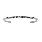 Intuitions Stainless Steel A FRIEND IS A LIFETIME GIFT Diamond Accent Cuff Bangle Bracelet fine designer jewelry for men and women